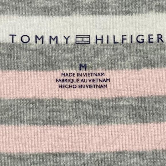 Tommy Hilfiger Medium V Neck Short Sleeve Striped T Shirt - Picture 3 of 6